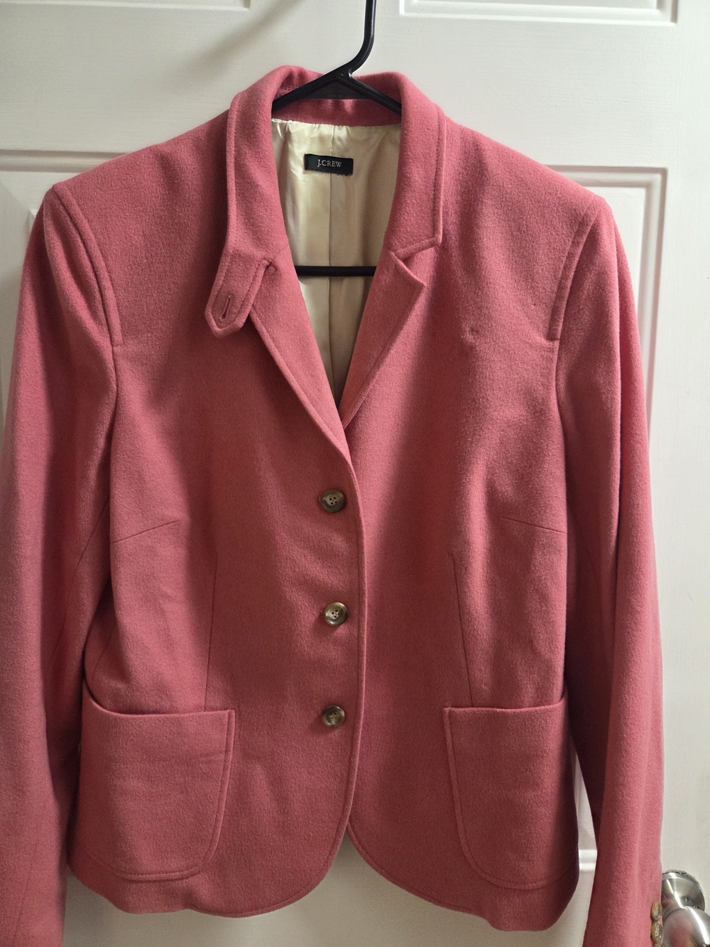 J. Crew Women's Coral Blazer in Pink Wool-Blend